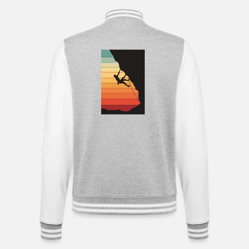 Grimpeurs au coucher du soleil - Veste Teddy - gris chiné / blanc