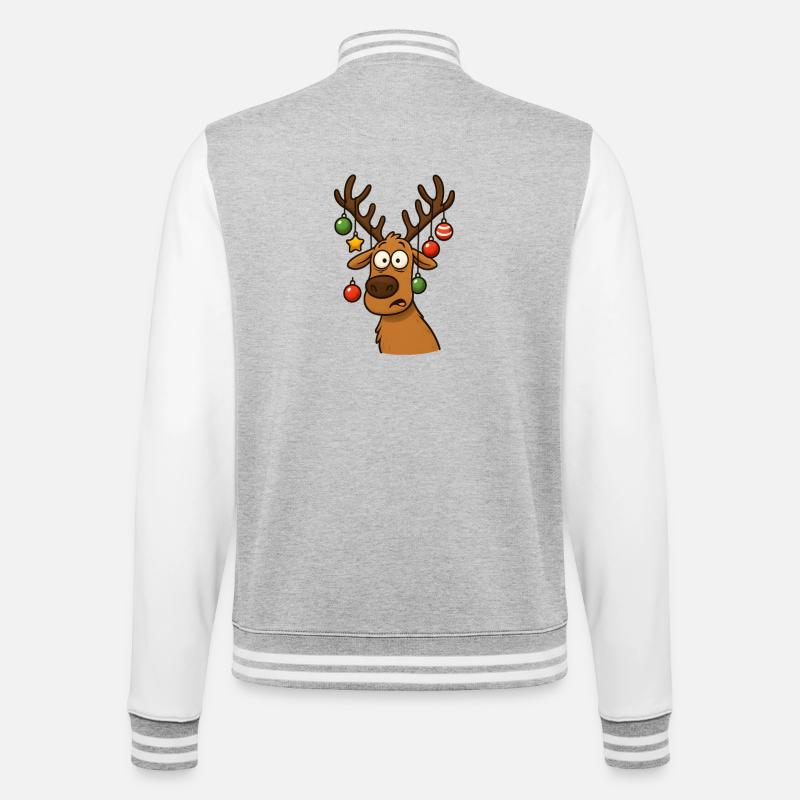 Cerf Rudolph Joyeux Noël doux - Veste Teddy - gris chiné / blanc