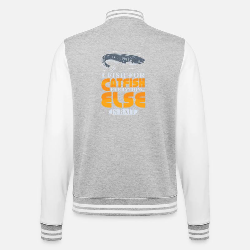 Poisson-chat pêcheur poisson-chat pêchent le poisson-chat - Veste Teddy - gris chiné / blanc