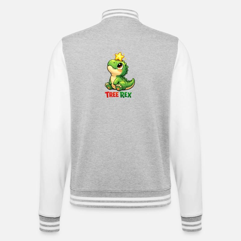 Tree Rex Dino T Rex - College-Sweatjacke - Grau meliert/Weiß