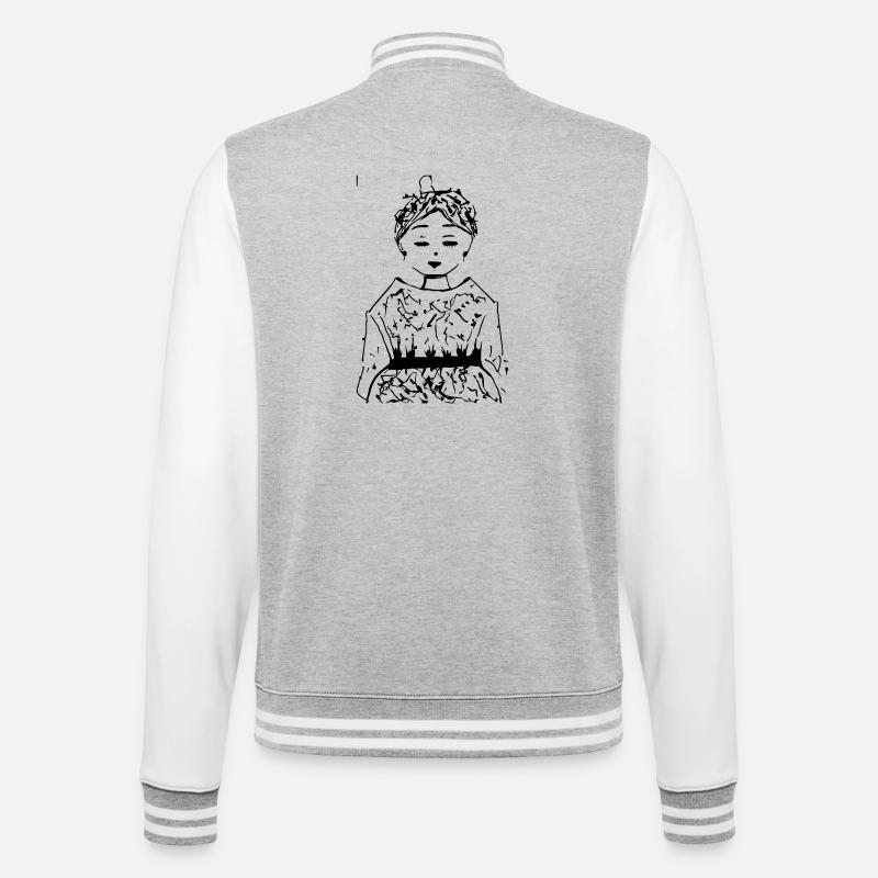 Sakura - Veste Teddy - gris chiné / blanc