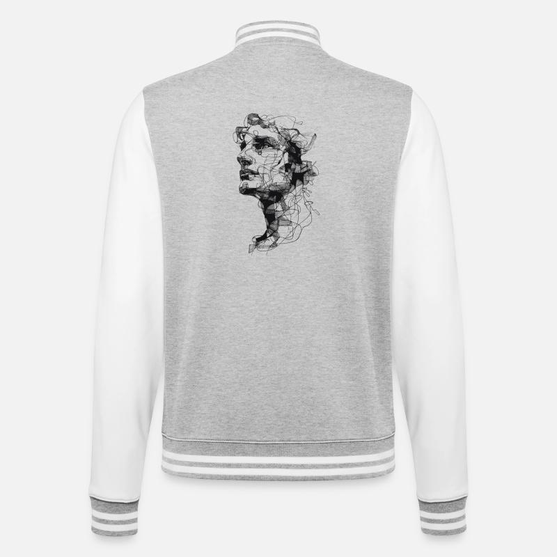 Shadow Braid Silhouette - College Sweat Jacket - heather grey/white