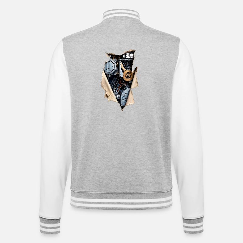 Synthetic Layer 04 Tissue Override - College Sweat Jacket - heather grey/white