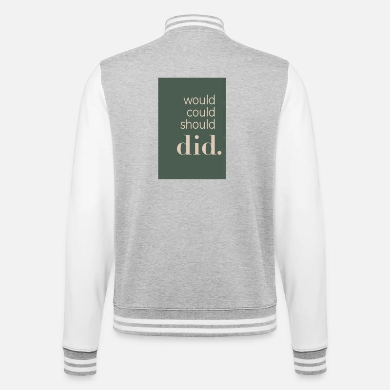 Would Could Should Did  - College-Sweatjacke - Grau meliert/Weiß