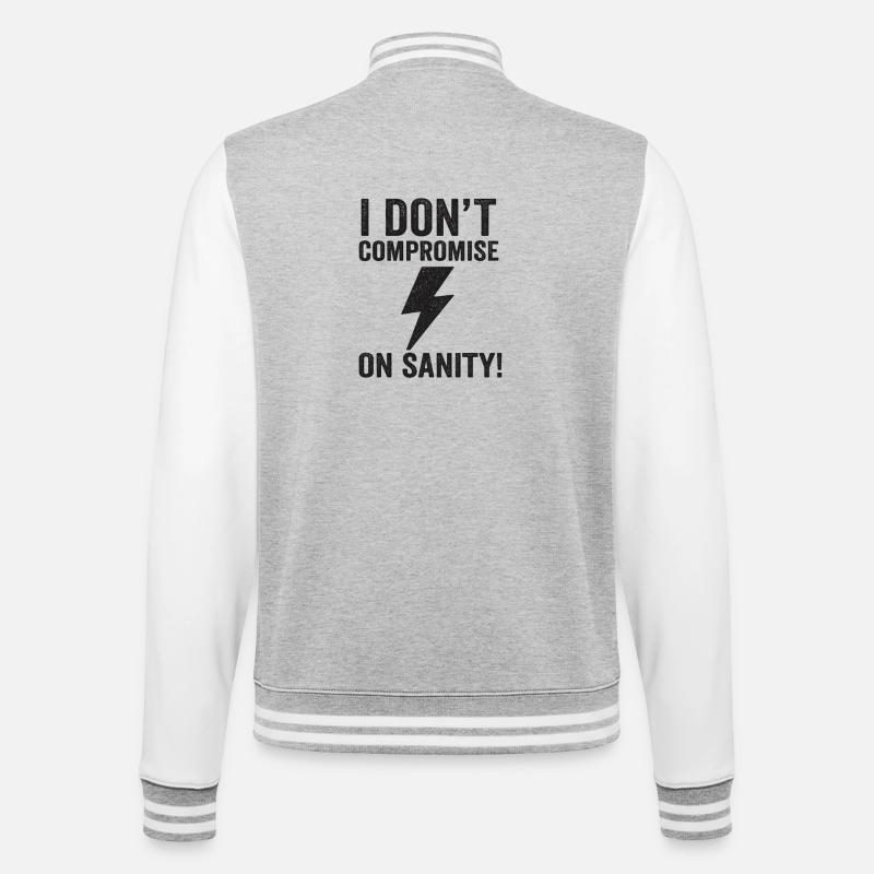 No compromise on reason - College Sweat Jacket - heather grey/white