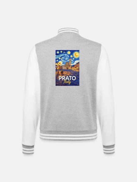 Prato, Italy. - College Sweat Jacket - heather grey/white