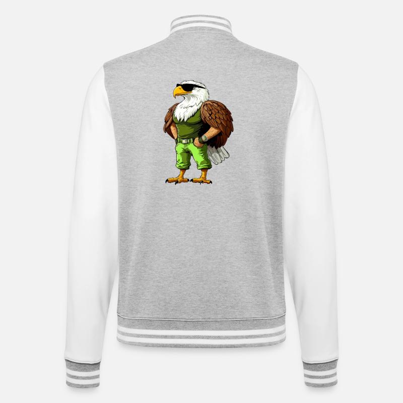 Cool Eagle - College Sweat Jacket - heather grey/white