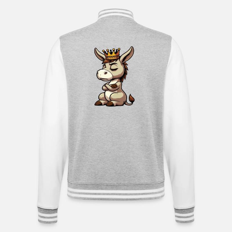 Esel Eselchen Eselhalter Muli Langohresel Muli - College-Sweatjacke - Grau meliert/Weiß