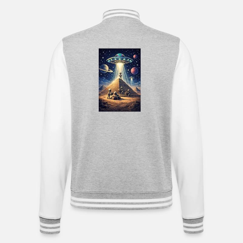 OVNI de la pyramide extraterrestre - Veste Teddy - gris chiné / blanc