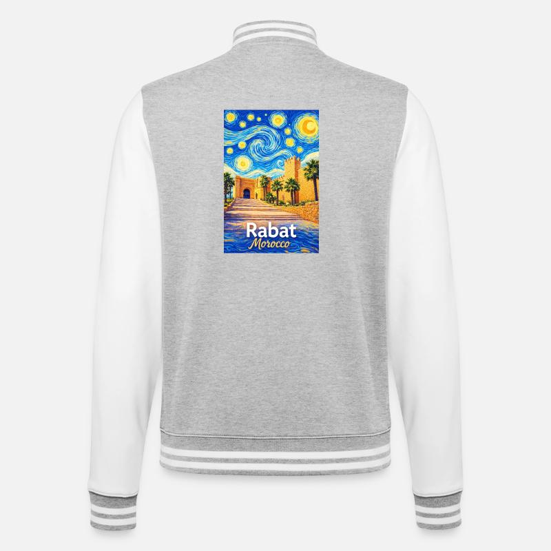 Rabat Morocco Starry Night - College-Sweatjacke - Grau meliert/Weiß