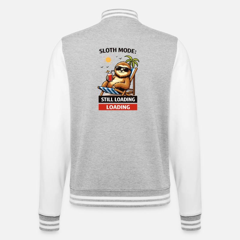 Sloth Mode: Still Loading - College Sweat Jacket - heather grey/white