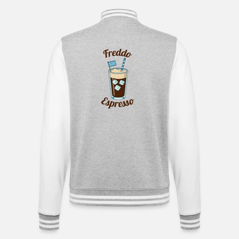 Freddo Espresso Eiskaffe Griechenland - College-Sweatjacke - Grau meliert/Weiß