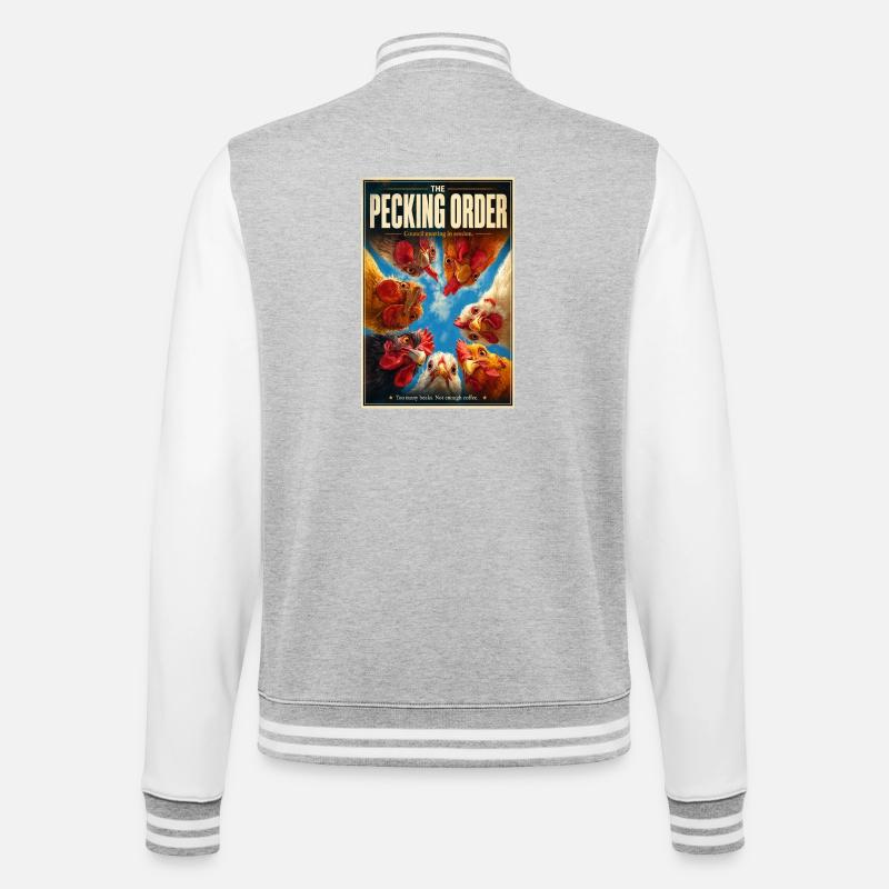 Sitzung des Spitzordnungsrats - College-Sweatjacke - Grau meliert/Weiß