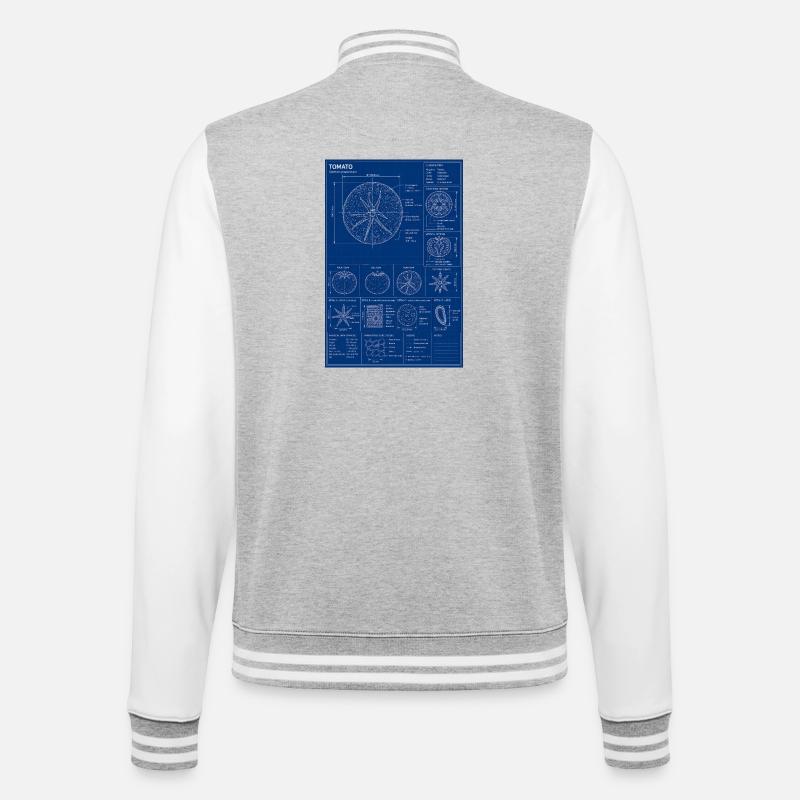 Diagramme de plan de la tomate - Veste Teddy - gris chiné / blanc