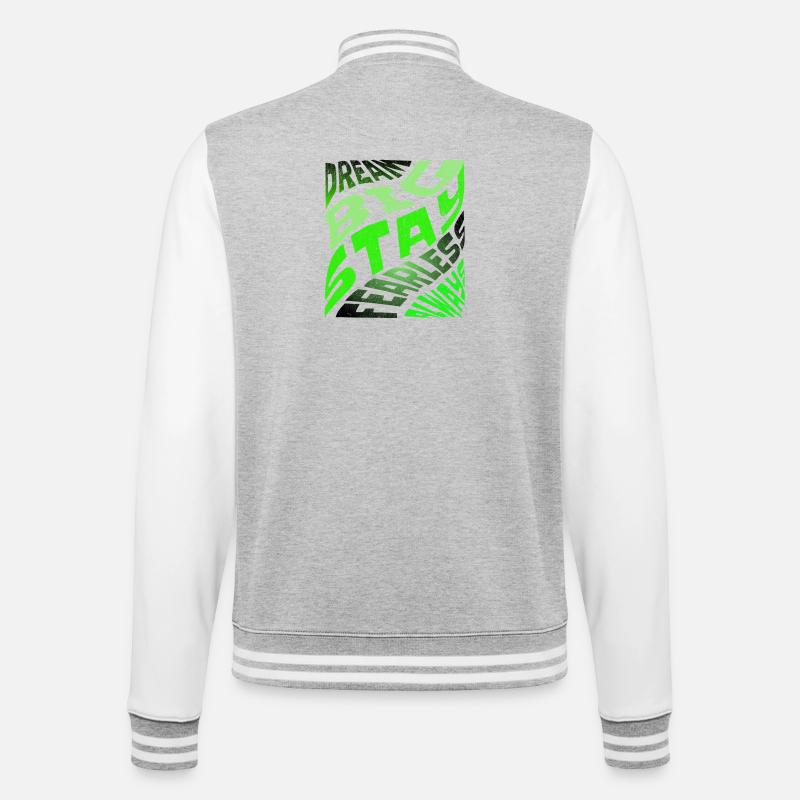 DREAM BIG Neon Typography - College Sweat Jacket - heather grey/white
