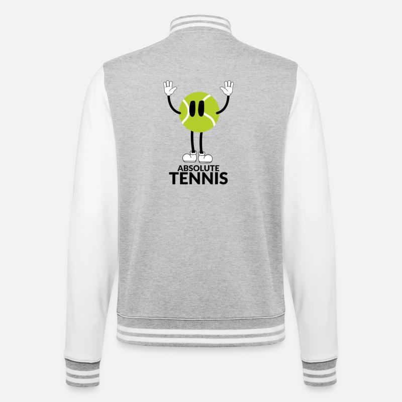Absolute Tennis - College Sweat Jacket - heather grey/white