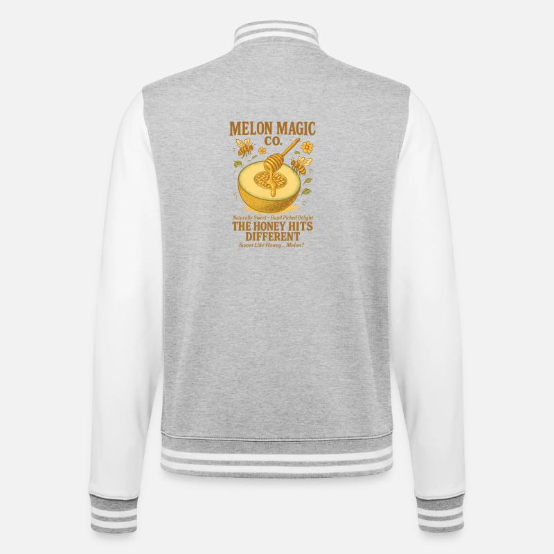 Watermelon Retro Summer - College Sweat Jacket - heather grey/white