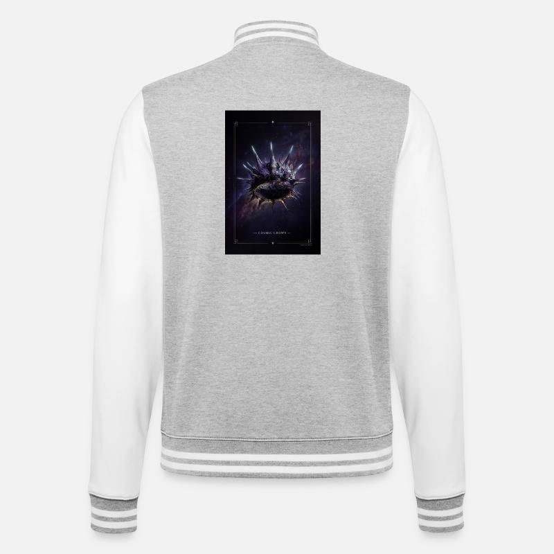 Kosmischer Kronennebelring - College-Sweatjacke - Grau meliert/Weiß