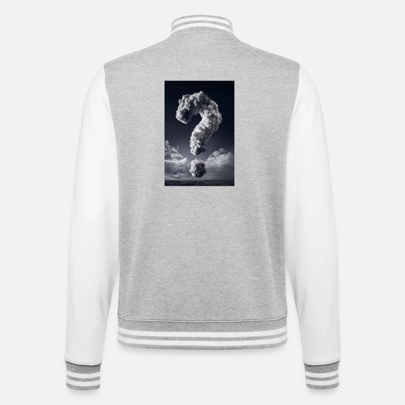 Cloud Question Mark Monochrome - College Sweat Jacket - heather grey/white