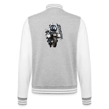 Explorer – Moto d’aventure - Veste Teddy - gris chiné / blanc - Dos - Marisol (170cm)