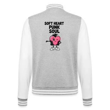 Soft heart with punk soul - College Sweat Jacket - heather grey/white - Back - Marisol (170cm)