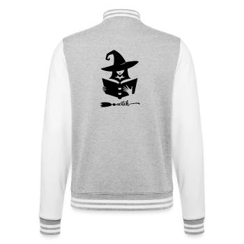 Witch – Witch Gift - College Sweat Jacket - heather grey/white - Back - Marisol (170cm)