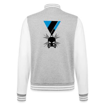 Skull skull and bones medal - College Sweat Jacket - heather grey/white - Back - Marisol (170cm)