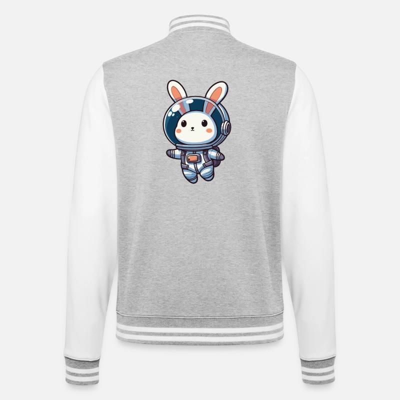 Lapin mignon, astronaute, lapin dans l’espace - Veste Teddy - gris chiné / blanc