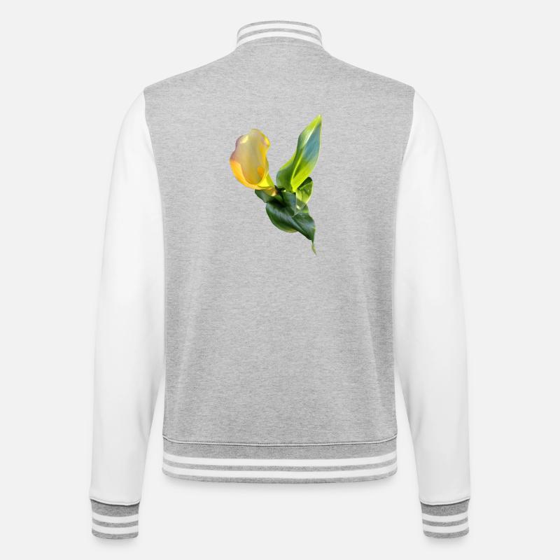 LYS CALLA JAUNE - Veste Teddy - gris chiné / blanc