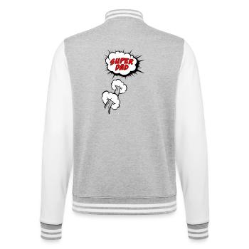Super dad - College Sweat Jacket - heather grey/white - Back - Marisol (170cm)