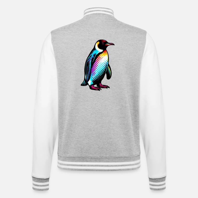 Penguin - College Sweat Jacket - heather grey/white