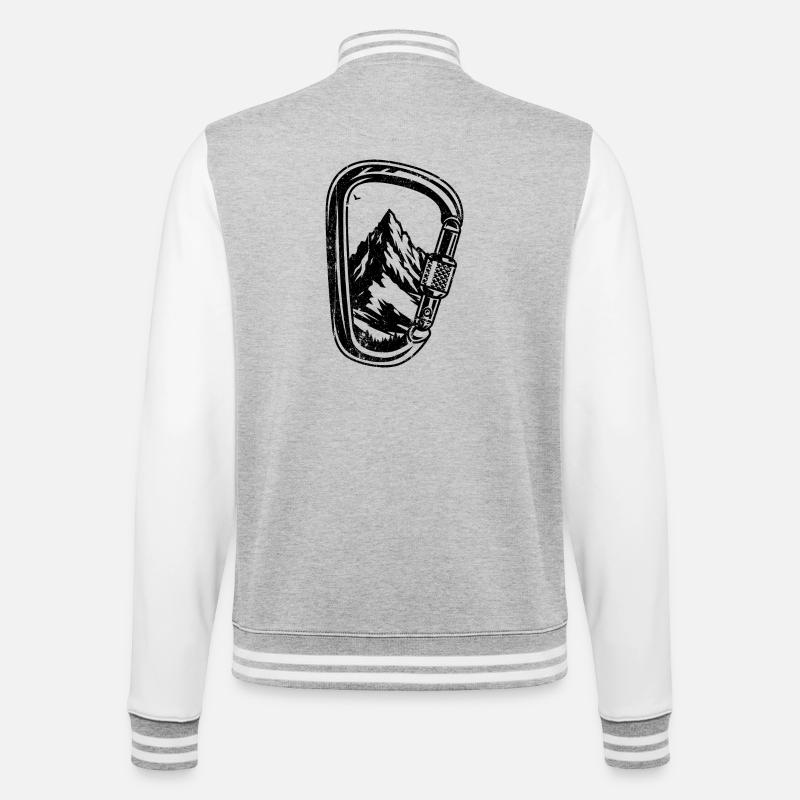 Design-Upload erforderlich - College-Sweatjacke - Grau meliert/Weiß