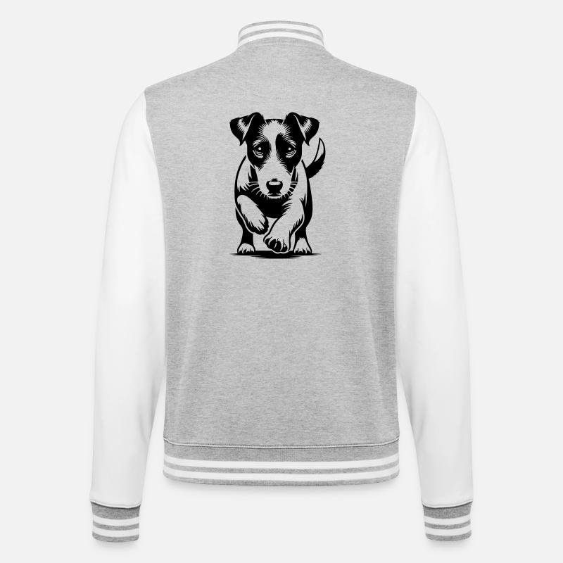 Jack Russell Terrier - Veste Teddy - gris chiné / blanc