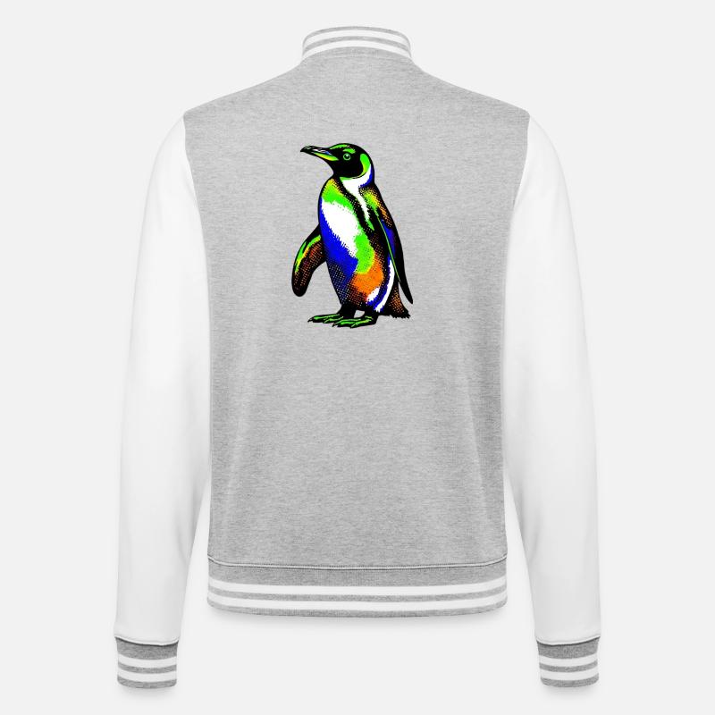 Penguin - College Sweat Jacket - heather grey/white