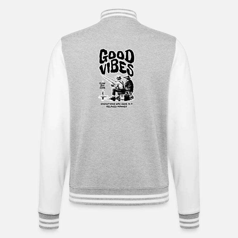 Pêche : Ondes positives - Veste Teddy - gris chiné / blanc
