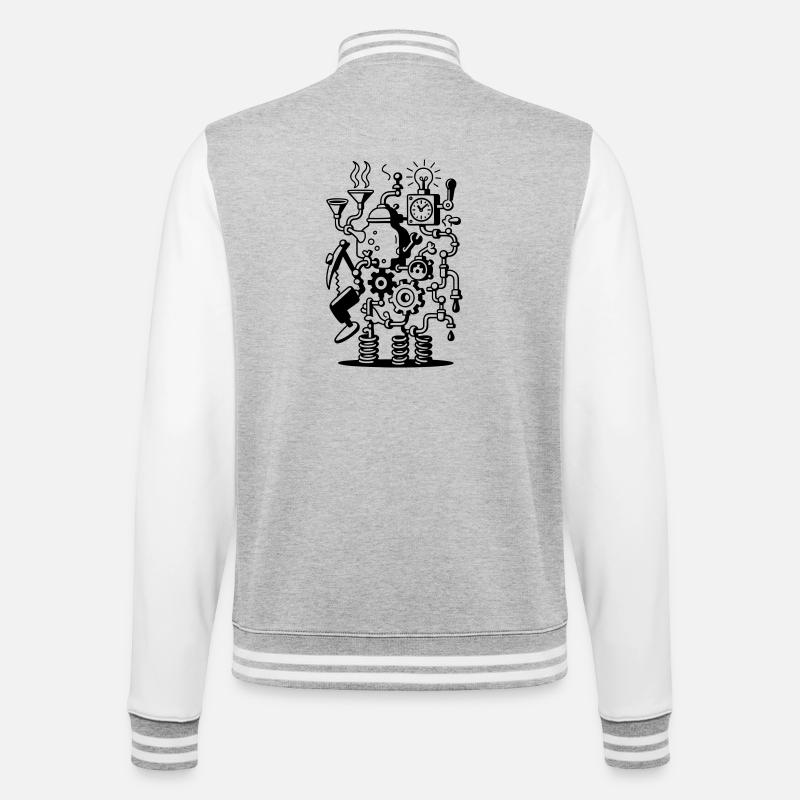 Machine folle - Veste Teddy - gris chiné / blanc