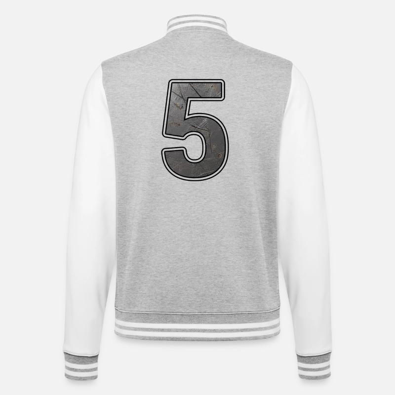 Conception de Rusty 5 - Veste Teddy - gris chiné / blanc