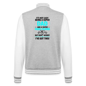 Cœur + Padel – Super Dad Padel Player - Veste Teddy - gris chiné / blanc - Dos - Marisol (170cm)