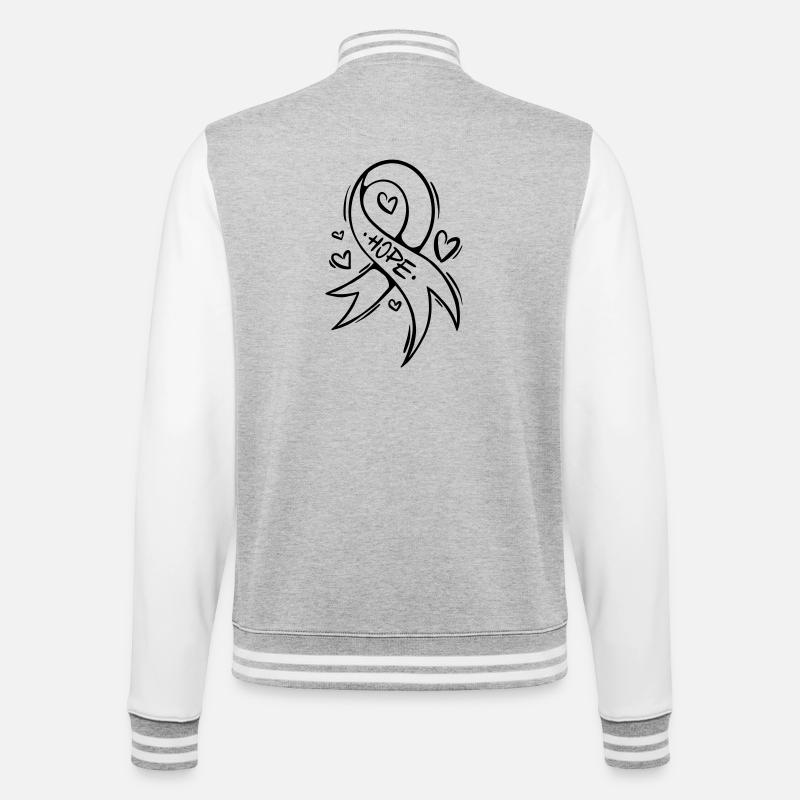 Cœur en boucle cancéreuse Hope - Veste Teddy - gris chiné / blanc
