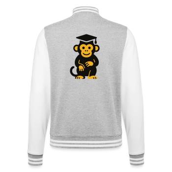 T-shirt Icône du Singe de Graduation - Veste Teddy - gris chiné / blanc - Dos - Marisol (170cm)