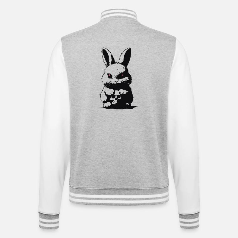 Grumpy bunny - College-Sweatjacke - Grau meliert/Weiß