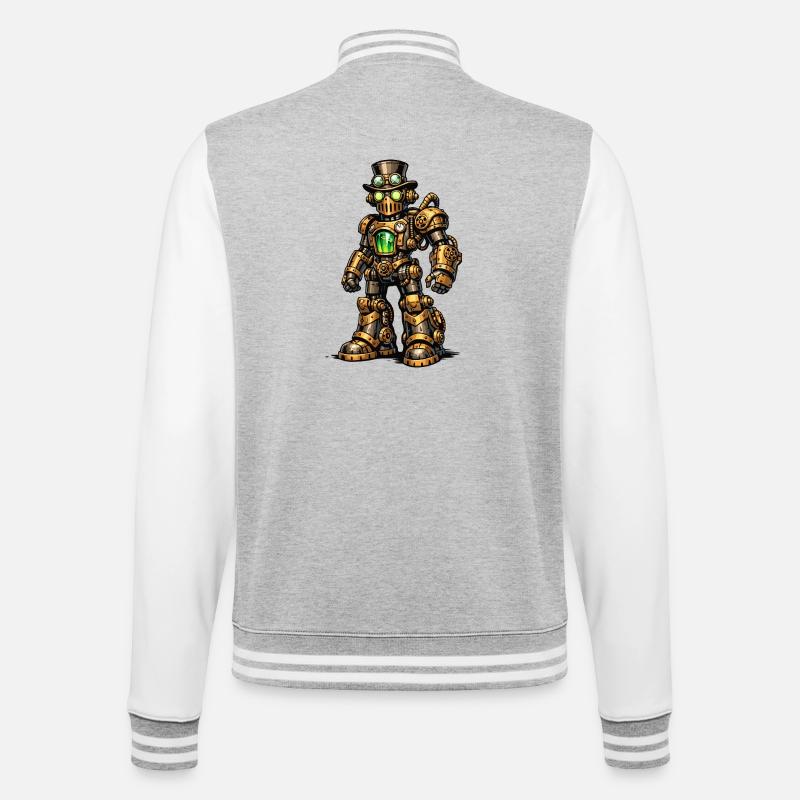 Steampunk-robot - College-sweatjakke - gråmelert/hvit