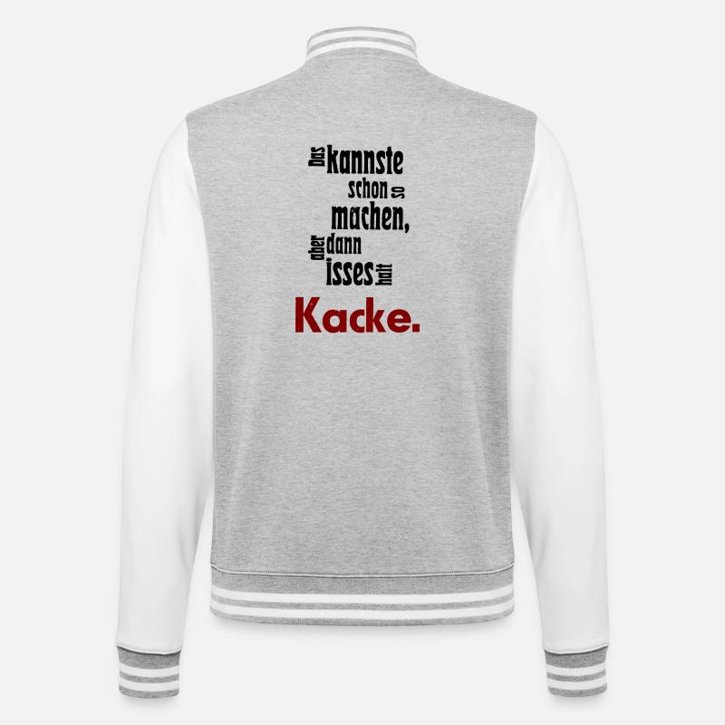 Das kannste schon so machen... - College-Sweatjacke - Grau meliert/Weiß
