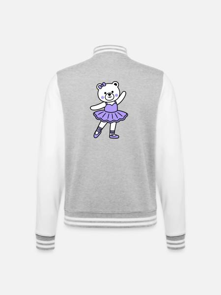 Bear ballet - College Sweat Jacket - heather grey/white