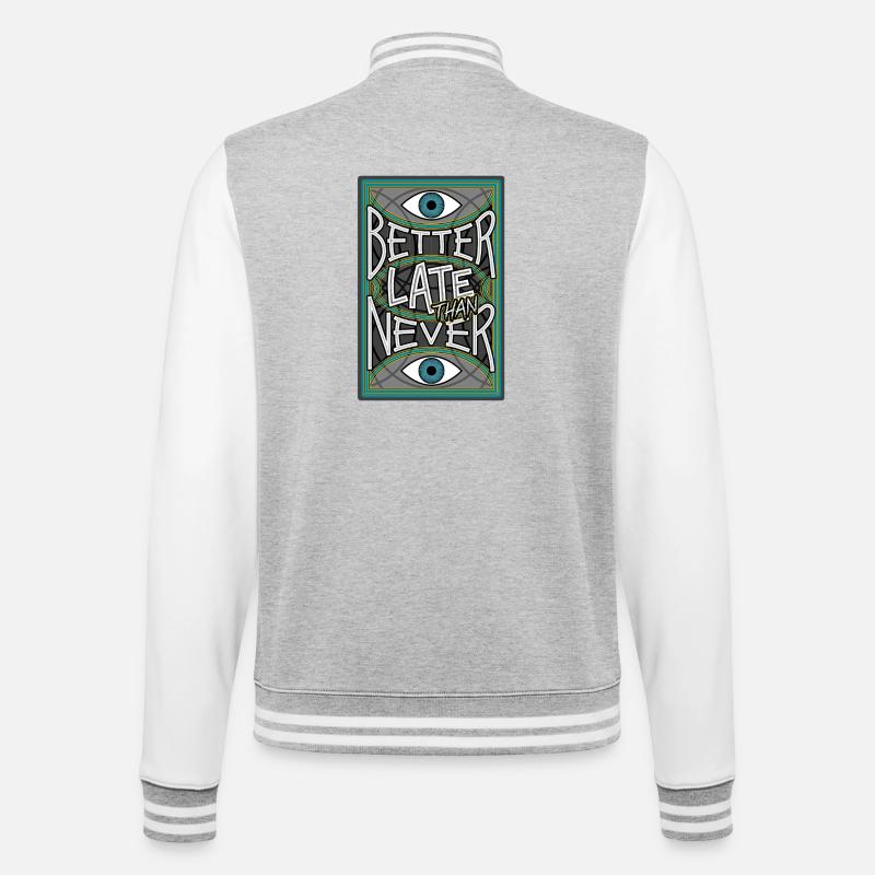 BetterLateThanNever_Original - Veste Teddy - gris chiné / blanc