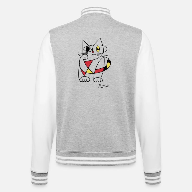 Picatsso - Veste Teddy - gris chiné / blanc