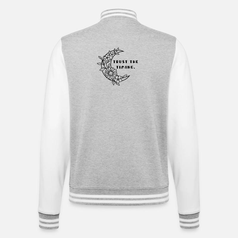 TRUST THE TIMING. - College Sweat Jacket - heather grey/white
