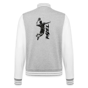Padel - College-Sweatjacke - Grau meliert/Weiß - Hinten - Marisol (170cm)