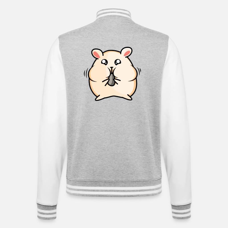 Conception de hamster - Veste Teddy - gris chiné / blanc