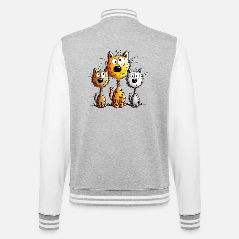 Trois meilleurs amis - Chat - Chats - Cadeau - Veste Teddy - gris chiné / blanc